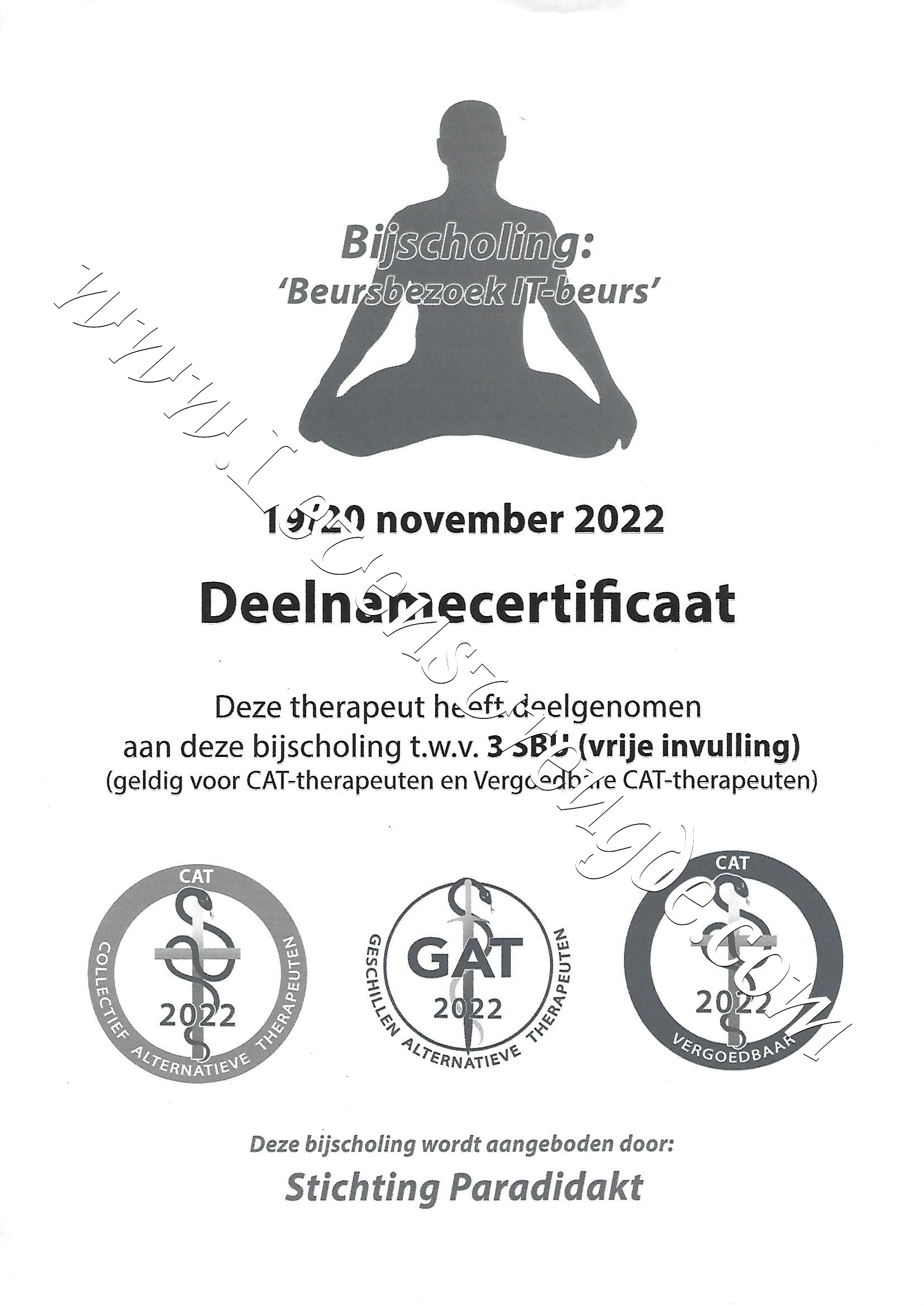 Internationale Therapeuten Beurs Lezingen - 3 SBU